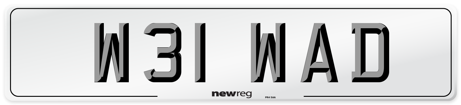 W31 WAD Number Plate from New Reg